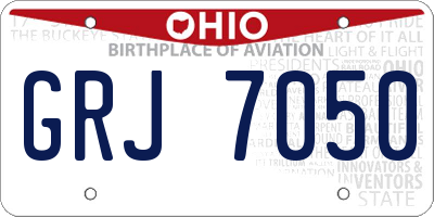 OH license plate GRJ7050