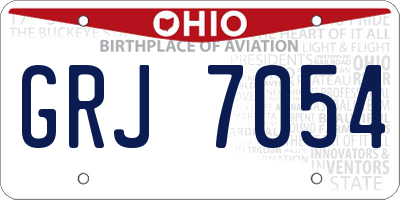OH license plate GRJ7054