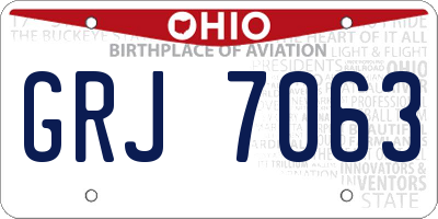 OH license plate GRJ7063