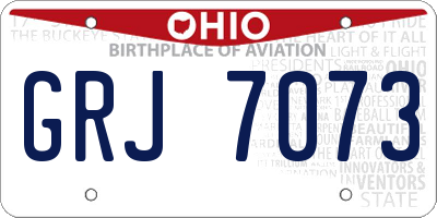 OH license plate GRJ7073