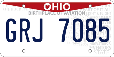 OH license plate GRJ7085