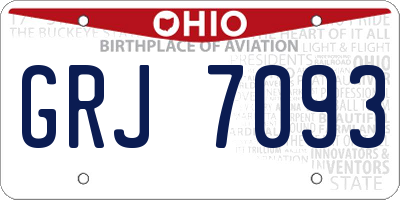 OH license plate GRJ7093