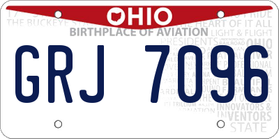 OH license plate GRJ7096