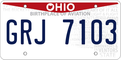 OH license plate GRJ7103