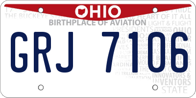 OH license plate GRJ7106