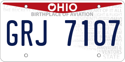 OH license plate GRJ7107