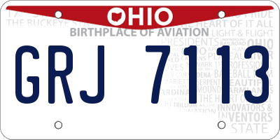 OH license plate GRJ7113