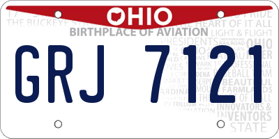 OH license plate GRJ7121