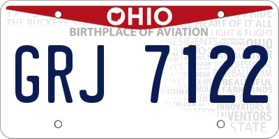 OH license plate GRJ7122