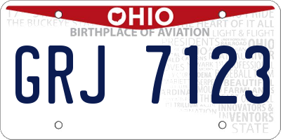 OH license plate GRJ7123