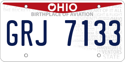 OH license plate GRJ7133
