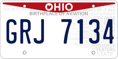 OH license plate GRJ7134