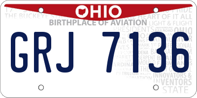 OH license plate GRJ7136