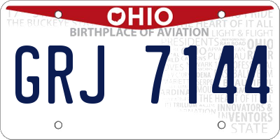 OH license plate GRJ7144
