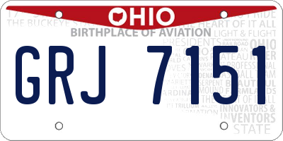 OH license plate GRJ7151