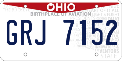 OH license plate GRJ7152