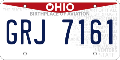 OH license plate GRJ7161