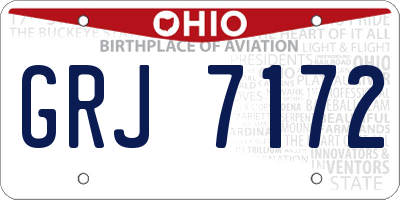 OH license plate GRJ7172