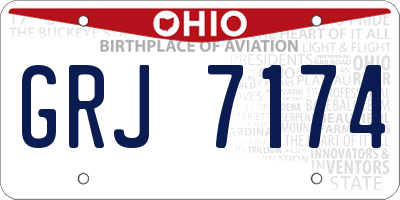 OH license plate GRJ7174