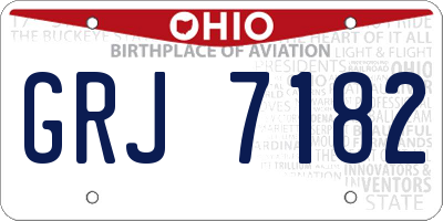OH license plate GRJ7182
