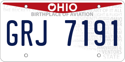 OH license plate GRJ7191