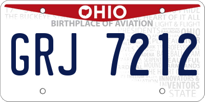 OH license plate GRJ7212