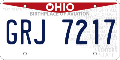 OH license plate GRJ7217