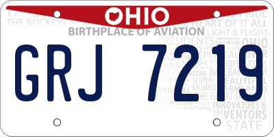 OH license plate GRJ7219