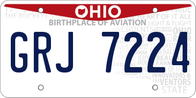OH license plate GRJ7224