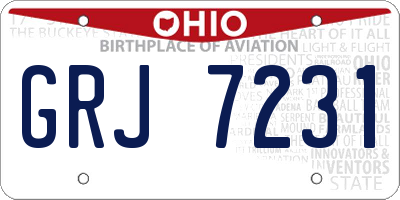 OH license plate GRJ7231