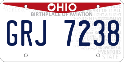 OH license plate GRJ7238