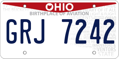 OH license plate GRJ7242