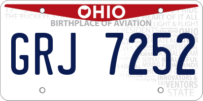 OH license plate GRJ7252