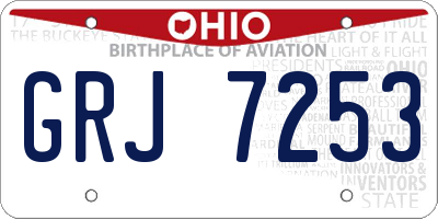 OH license plate GRJ7253
