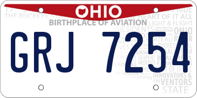 OH license plate GRJ7254