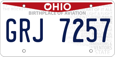 OH license plate GRJ7257