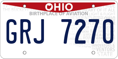 OH license plate GRJ7270