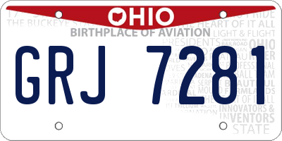 OH license plate GRJ7281