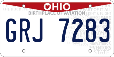 OH license plate GRJ7283