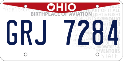 OH license plate GRJ7284