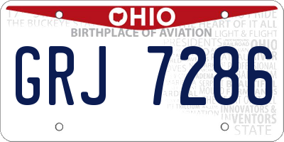 OH license plate GRJ7286