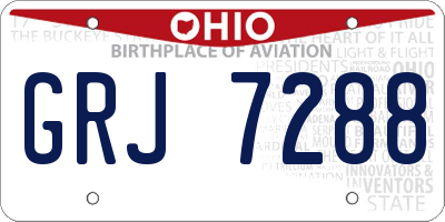 OH license plate GRJ7288