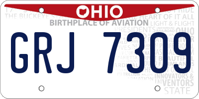 OH license plate GRJ7309