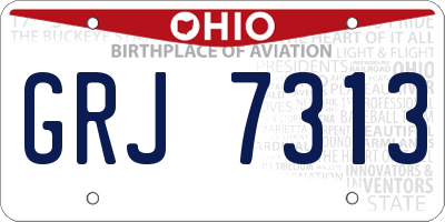 OH license plate GRJ7313