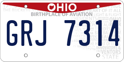 OH license plate GRJ7314