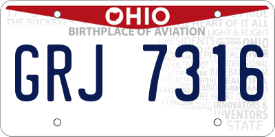 OH license plate GRJ7316