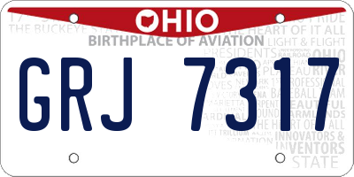 OH license plate GRJ7317