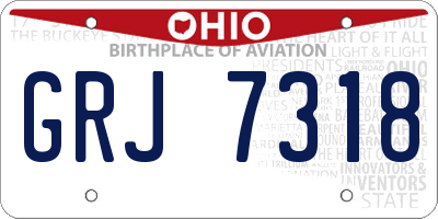 OH license plate GRJ7318