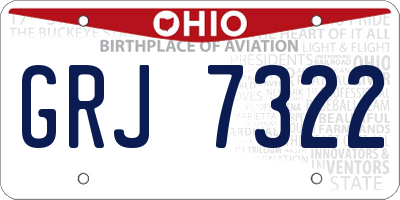 OH license plate GRJ7322
