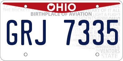 OH license plate GRJ7335